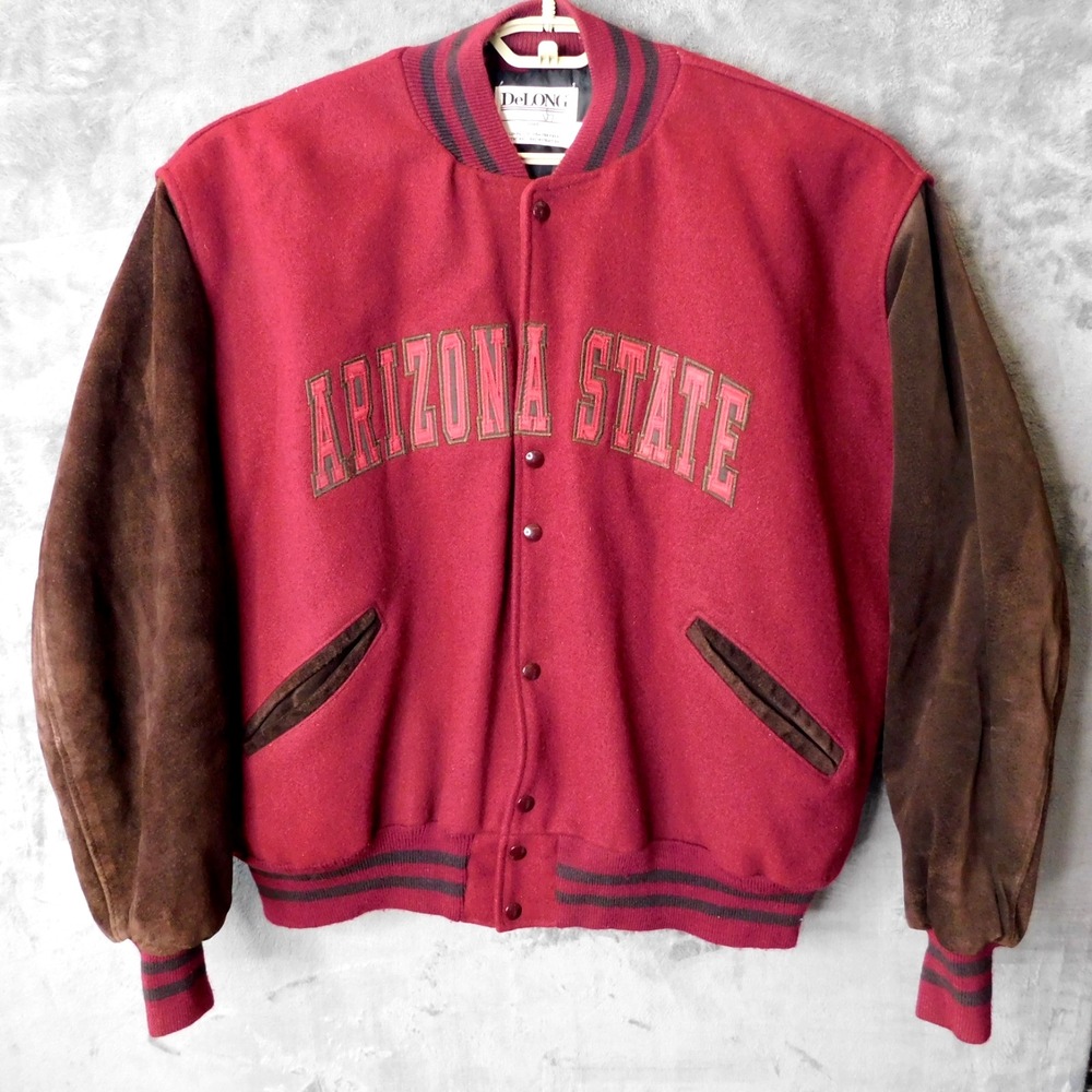 Arizona State Letterman Jacket Mens 2XL DeLong Wool ASU Sun Devils Varsity Coat